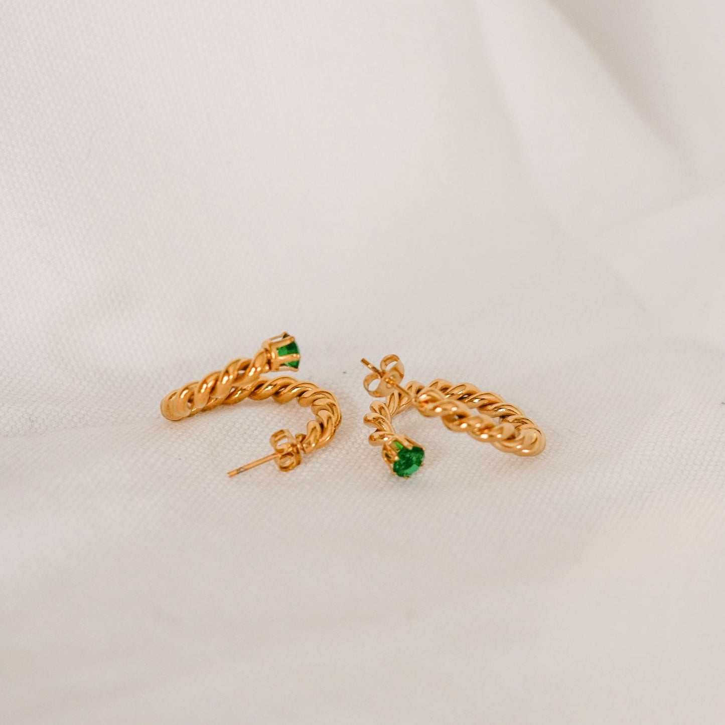 Emerald Gold Earrings