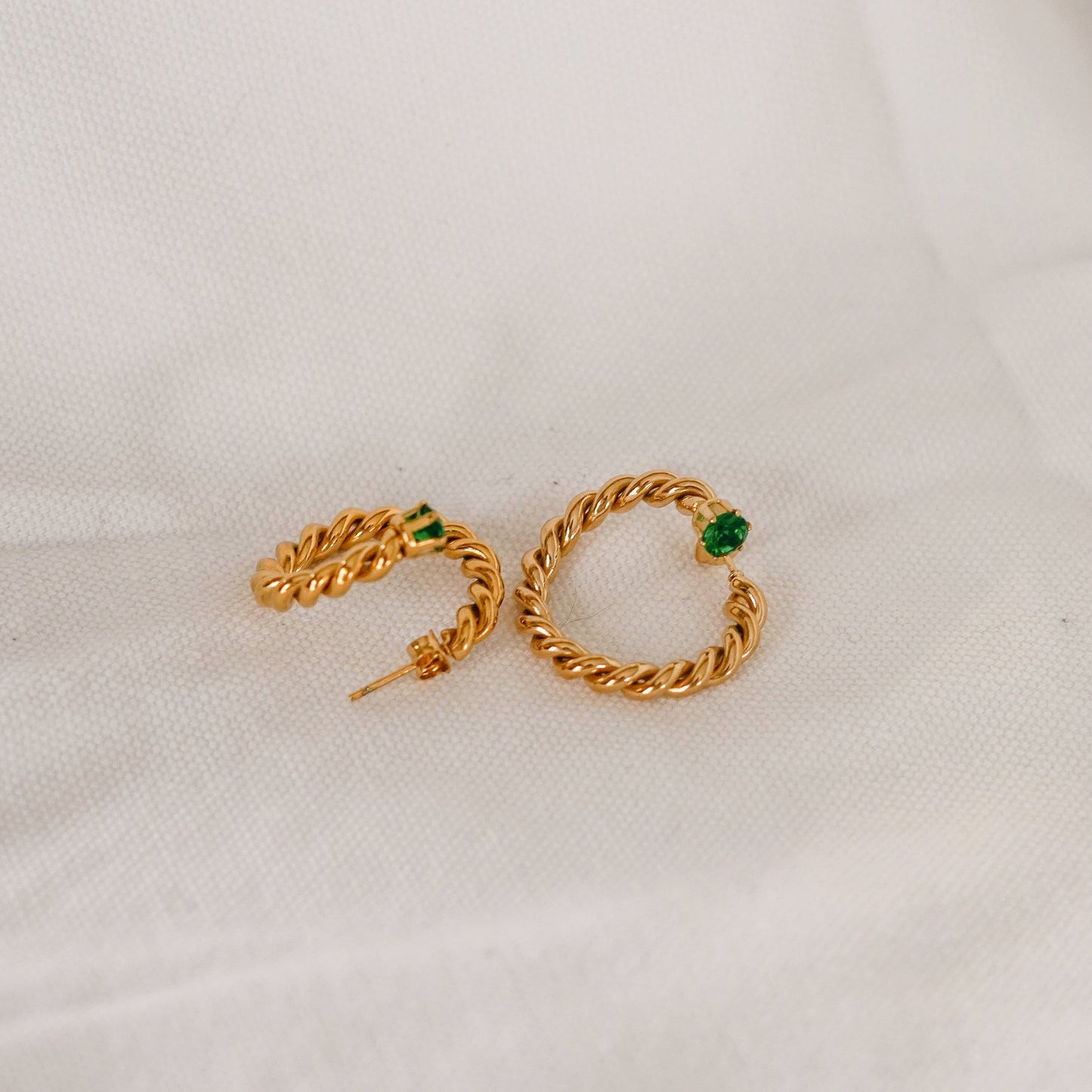 Emerald Gold Earrings