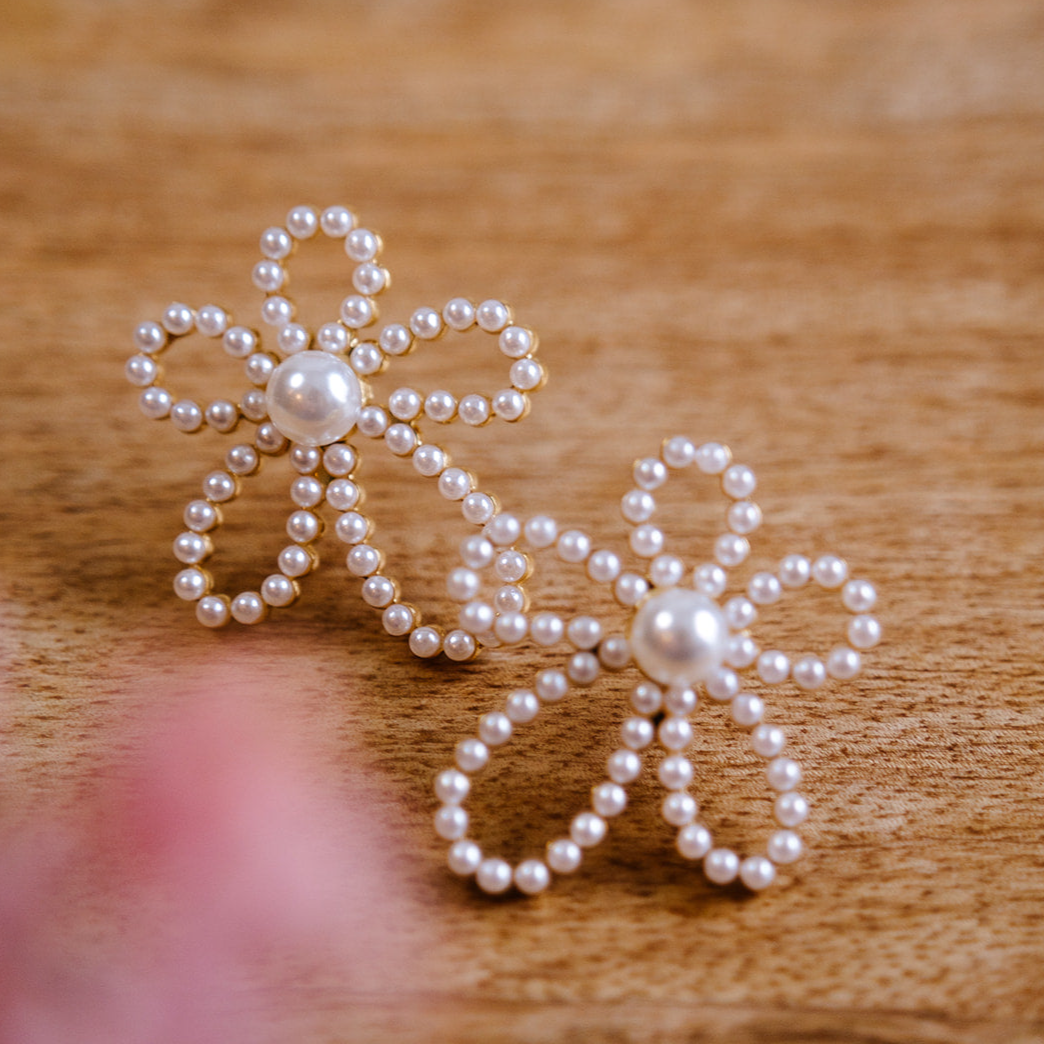 Pearl Blossoms Stud Earrings